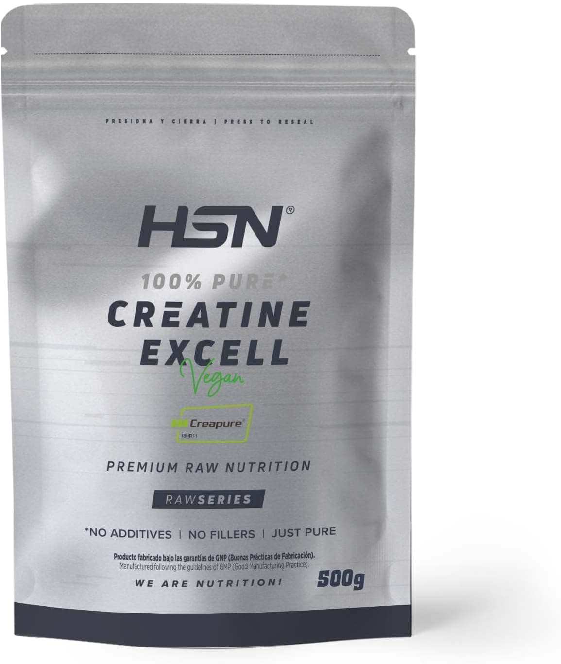 HSN Creatina 100% CREAPURE en Polvo Sin Sabor 500g 