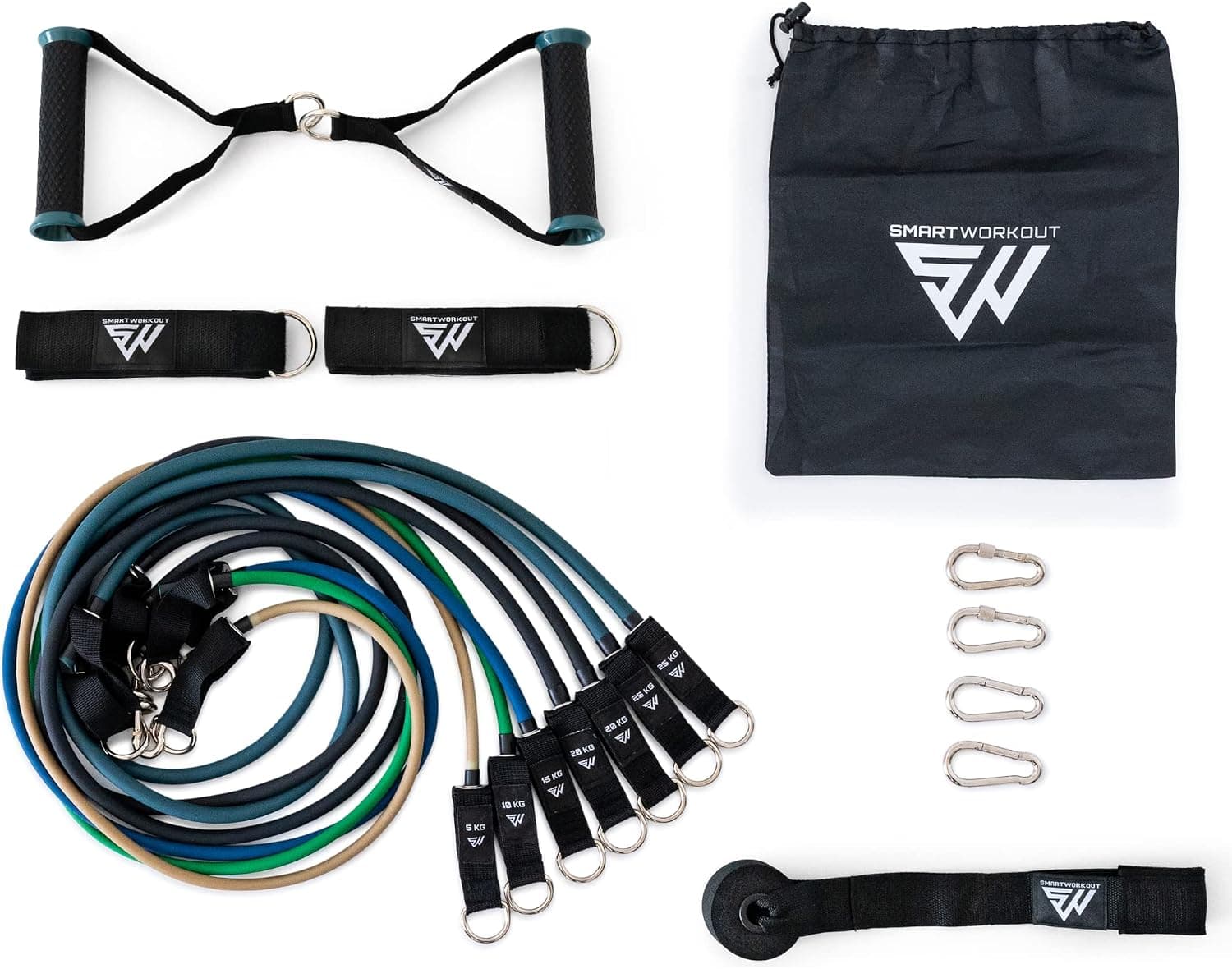 SmartWorkout - Kit profesional de Bandas de Resistencia para Musculación