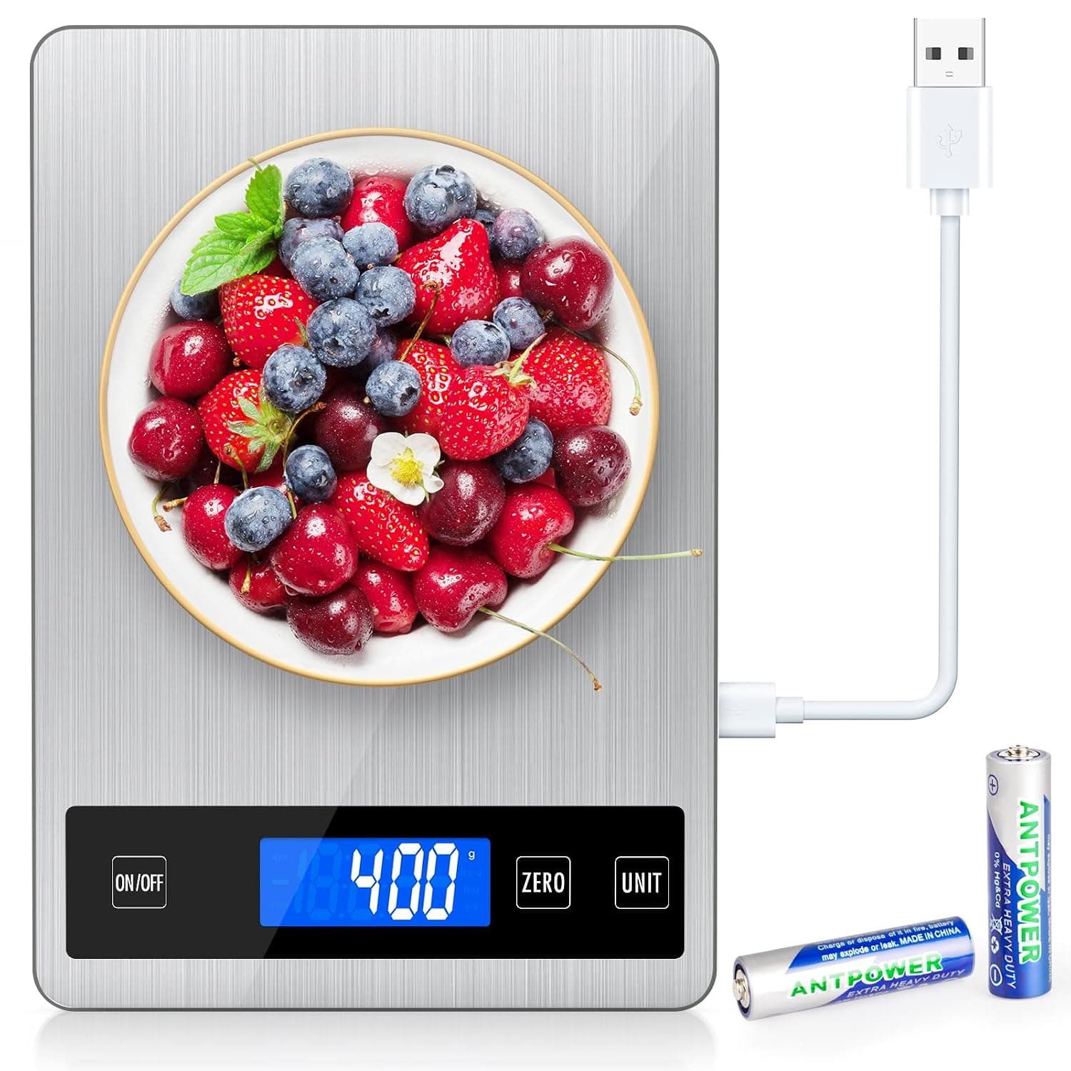 NIWOHOM Bascula Cocina,15 KG Báscula de Cocina Digital